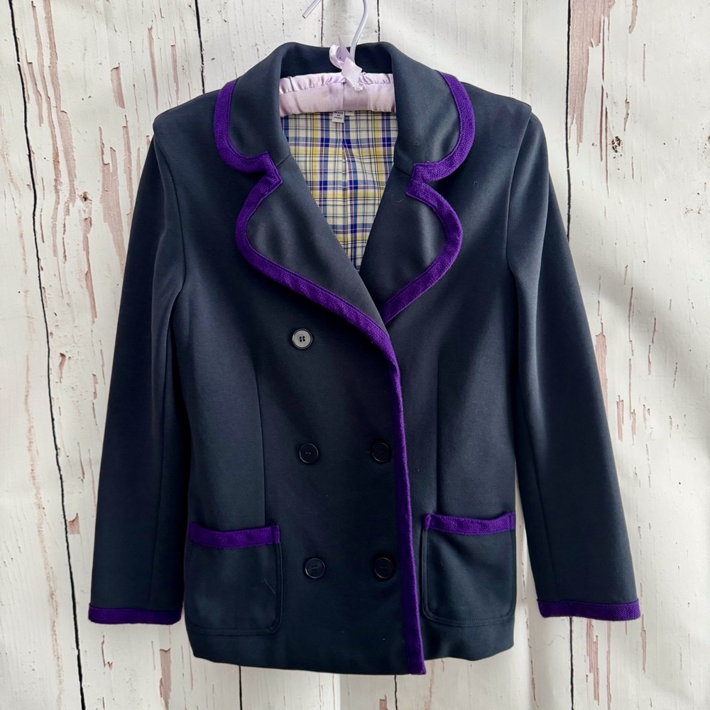 IZOD Women's Navy Jacket with Purple Trim Size: 36/ 4